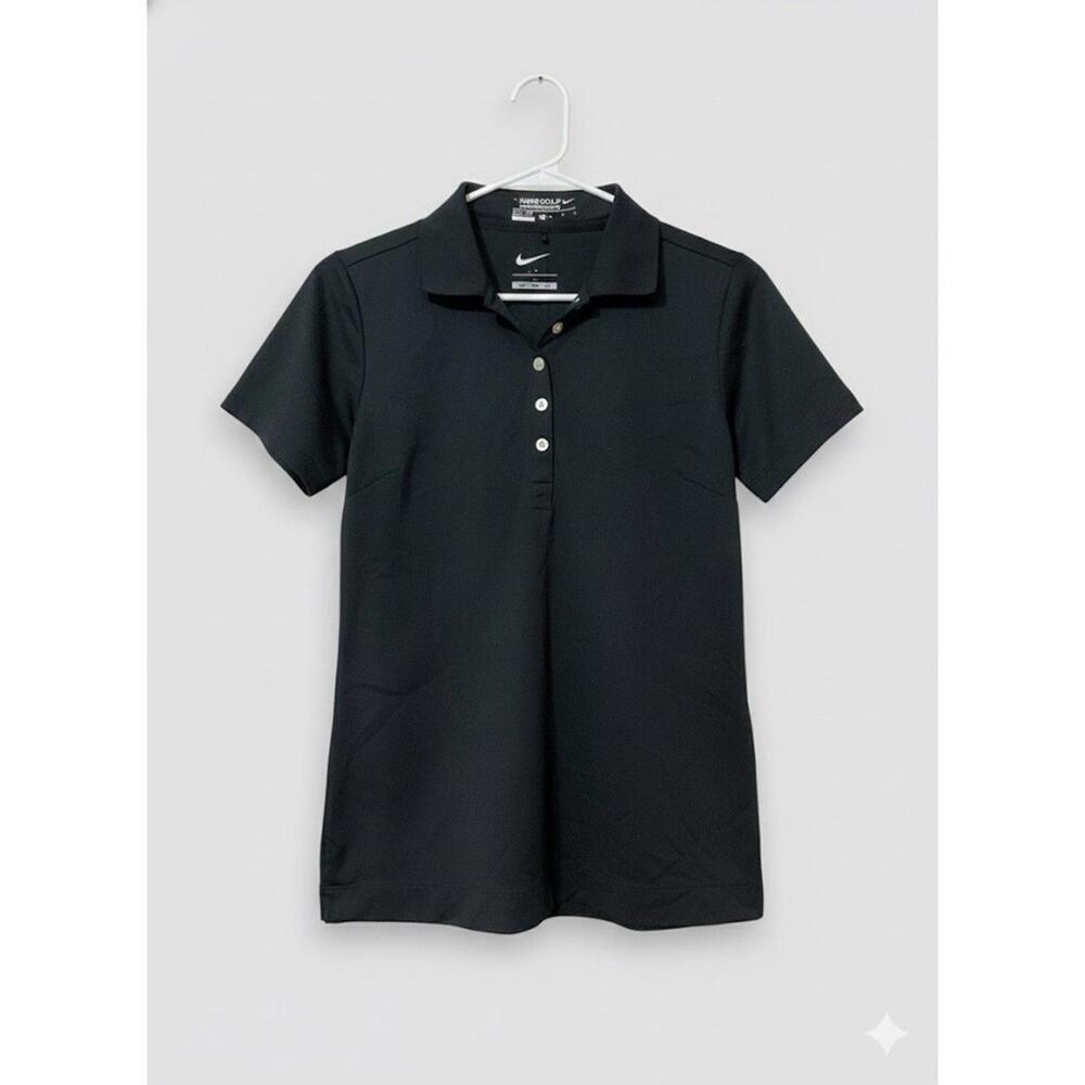 Nike Women's Polo Shirt Golf Tour Performance Navy Quarter Button Size Medium